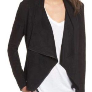 INC black faux suede drape jacket/cardigan